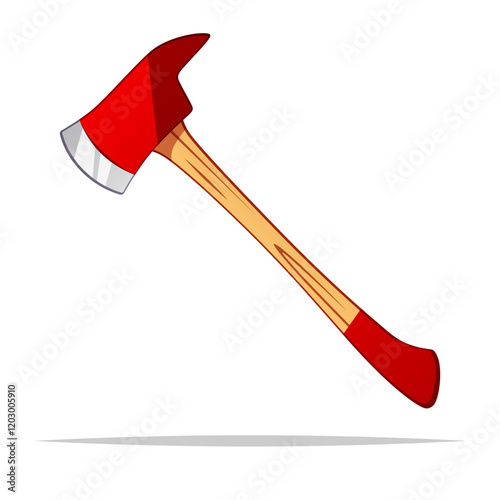 Firefighter axe vector isolated illustration