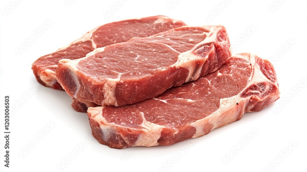 Three Raw Beef Steaks Three Raw Beef Steaks