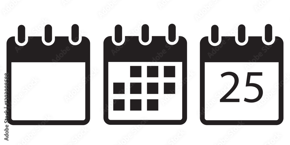 Calendar icon set, Calendar Symbol vector Calendar icon set, Calendar Symbol vector