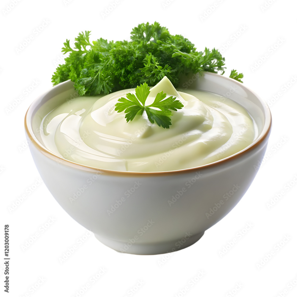 Bowel of fresh sour cream isolated on white background Bowel of fresh sour cream isolated on white background