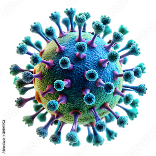 A lot of bacteria on white background