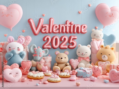 Valentine s Day 2025 Cute Animals Hearts Cookies Gifts photo