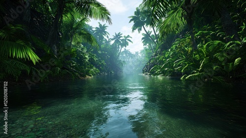 Peaceful Jungle River