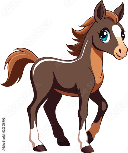  Beautiful animal baby horse vector artwork illustration