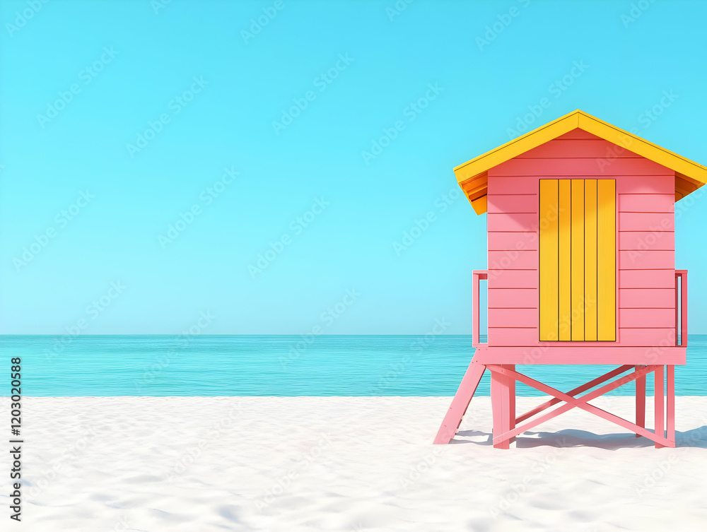 Pink Beach House 3D Render Pink Beach House 3D Render