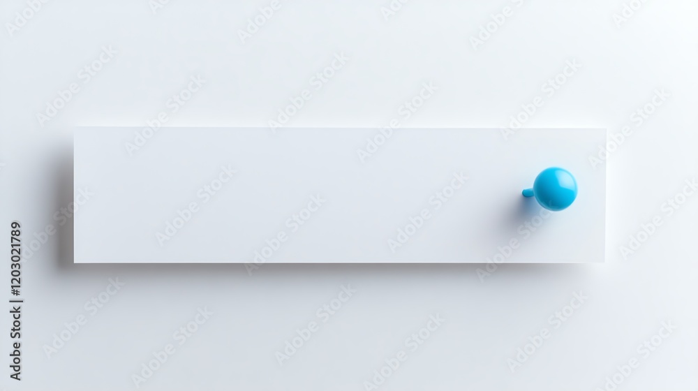 Blue pushpin on a blank white board, isolated background. Blue pushpin on a blank white board, isolated background.