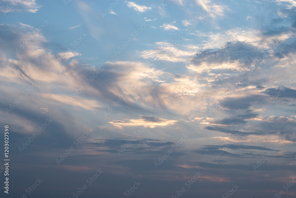 Obraz premium The sky is an unobstructed view upward from the surface of the Earth. It includes the atmosphere and outer space
