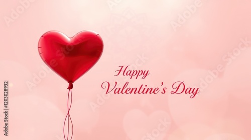 Pink heart-shaped balloons on a romantic pink Valentine's Day background evoke love and celebration