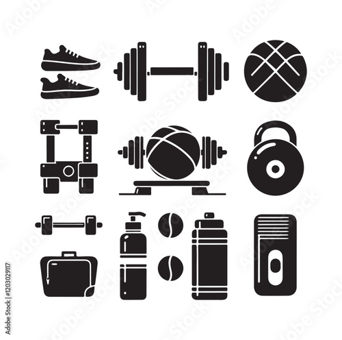 SPORTS EQUIPMENT set vector illustration