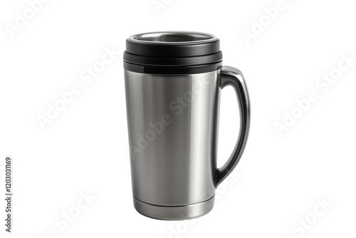 Stylish stainless steel travel mug ideal for coffee on the go during morning commutes or outdoor adventures