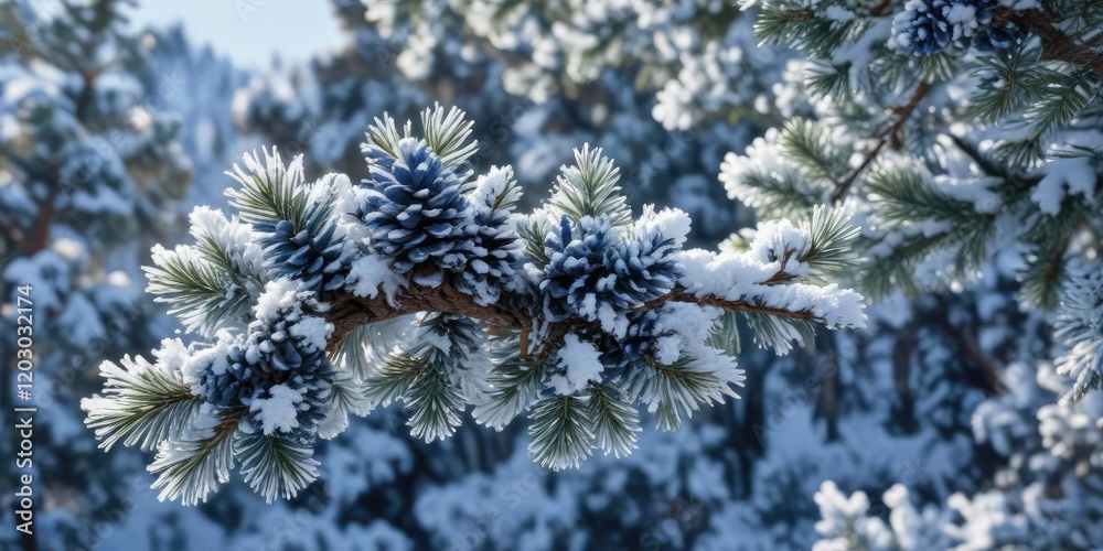 Blue and white snowy pine cone tree branch wallpaper , December, frost Blue and white snowy pine cone tree branch wallpaper , December, frost