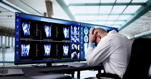 Frustrated Overworked Doctor In Hospital Looking