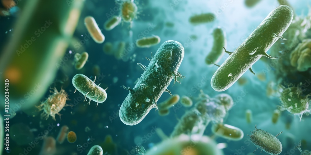 Obraz premium Waterborne diseases are conditions caused by pathogenic micro organisms that are transmitted by water. These diseases can be spread while bathing, washing, drinking water.