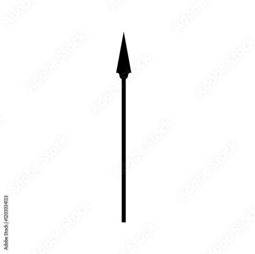 Ancient spear silhouette. Vector illustration.