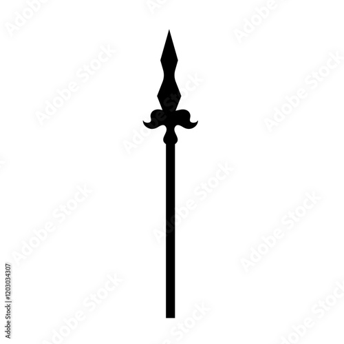 Ancient spear silhouette. Vector illustration.