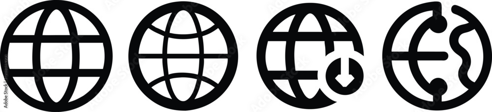 Website icon set. Globe symbol. Web sign. Vector illustration. Website icon set. Globe symbol. Web sign. Vector illustration.