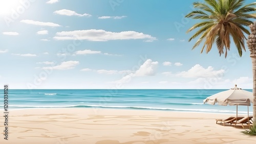 Chester banner with empty space Without Text  Beach theme luxury White background