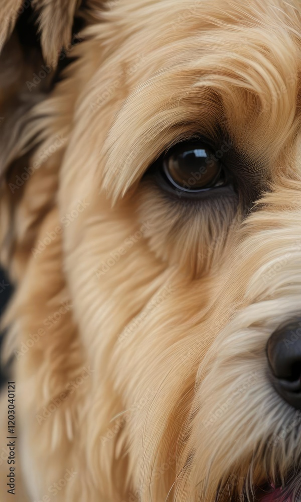 Close-up of an Irish soft coated wheaten terriers ears, nose, animal ear, portrait Close-up of an Irish soft coated wheaten terriers ears, nose, animal ear, portrait