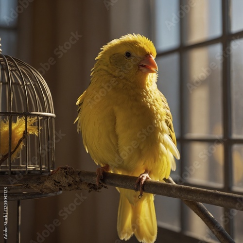 Singing Canary in a Cage. Canário mutação e suas misturas de cores.. Singing Canary in a Cage. Chirps and Tweets: The Language of Birds
