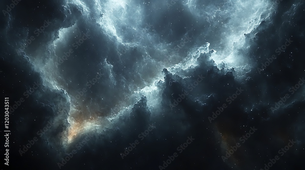 Fototapeta premium Golden Radiance Shines Across the Milky Cosmos