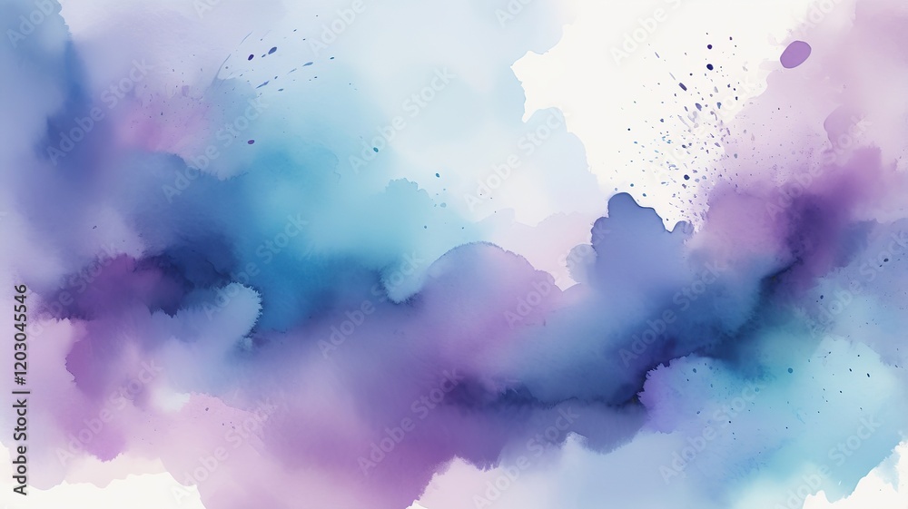 Dreamy abstract watercolor background in shades of blue and purple, with a smooth gradient effect.