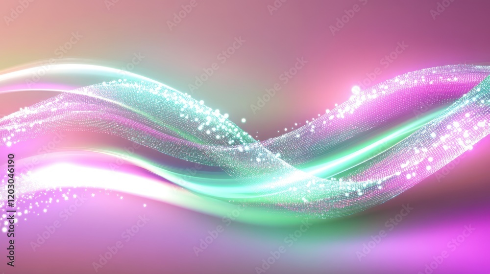 Abstract Glittering Waves of Pastel Colors Abstract Glittering Waves of Pastel Colors