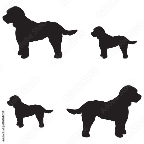 cockapoo Silhouette, cockapoo Vector Silhouette, cockapoo cartoon Silhouette, cockapoo illustration, cockapoo icon Silhouette, cockapoo Silhouette illustration