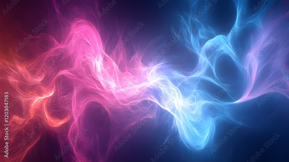 Abstract Pink And Blue Energy Flowing Swirls Abstract Pink And Blue Energy Flowing Swirls