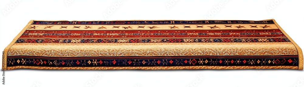 Decorative runner rug with intricate patterns, white isolate background. Decorative runner rug with intricate patterns, white isolate background.