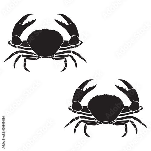 Crab Silhouette, Crab Vector Silhouette, Crab cartoon Silhouette, Crab illustration, Crab icon Silhouette, Crab Silhouette illustration
