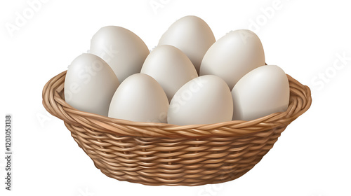Wallpaper Mural Eggs in a basket isolated on a transparent background Torontodigital.ca