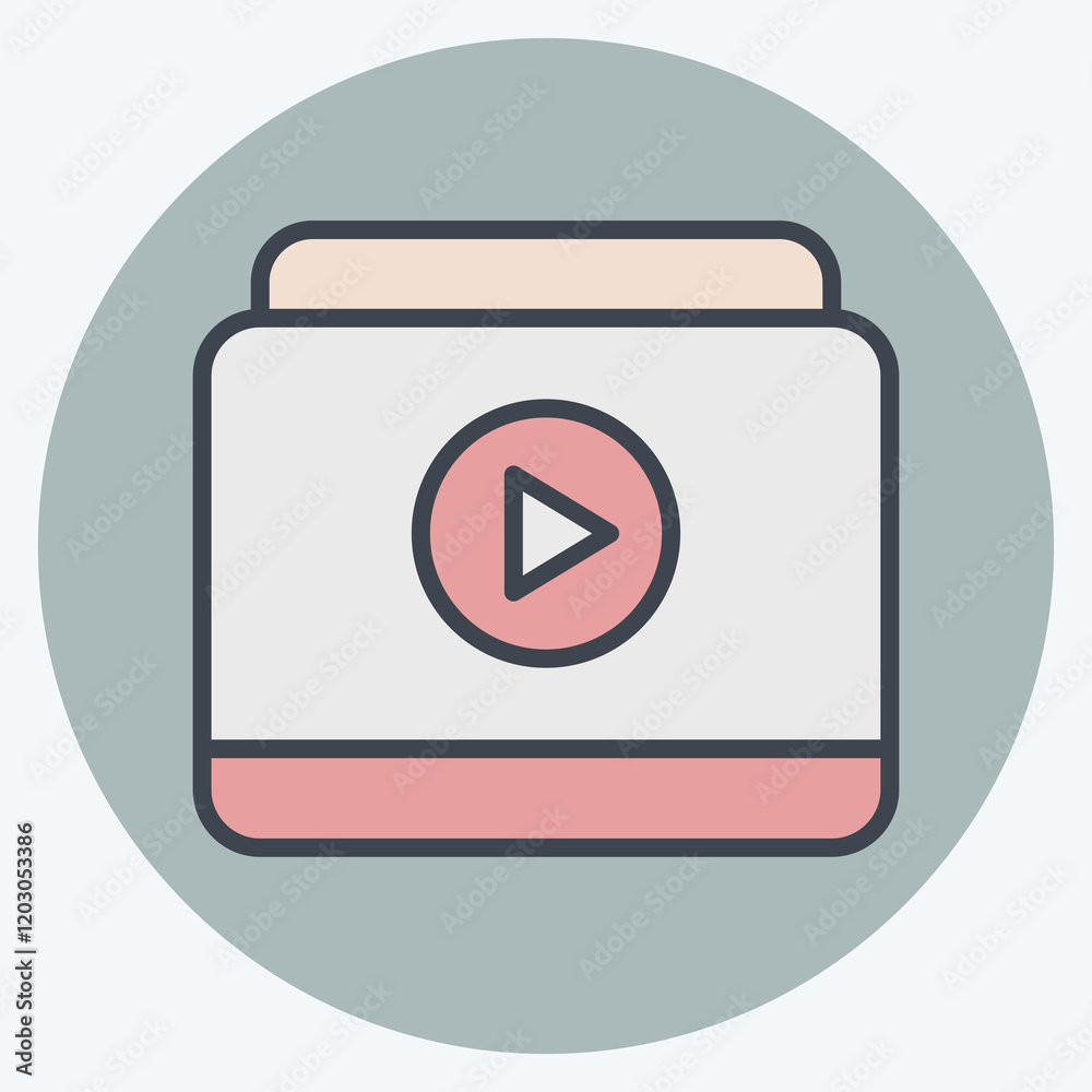 Icon Online Video. related to Hobbies symbol. color mate style. design editable Icon Online Video. related to Hobbies symbol. color mate style. design editable