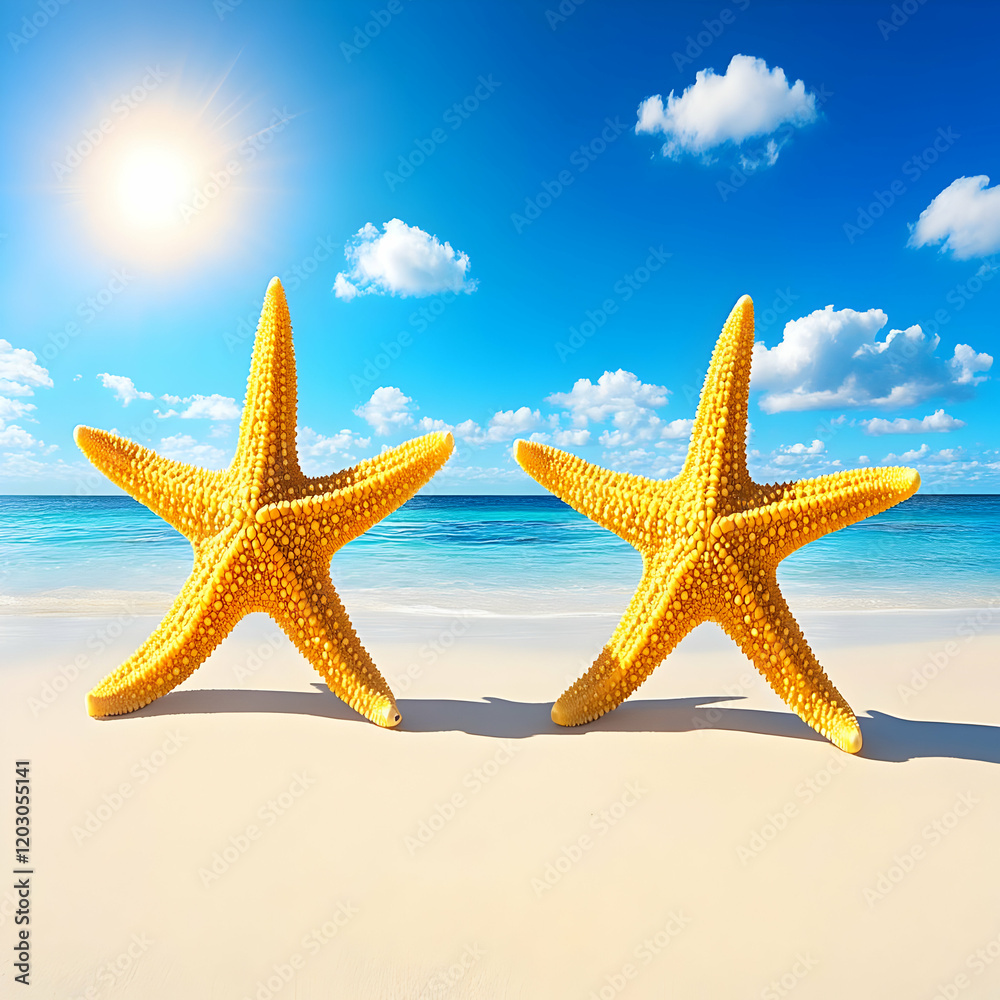 Sunny Beach Starfish 3D Illustration Sunny Beach Starfish 3D Illustration