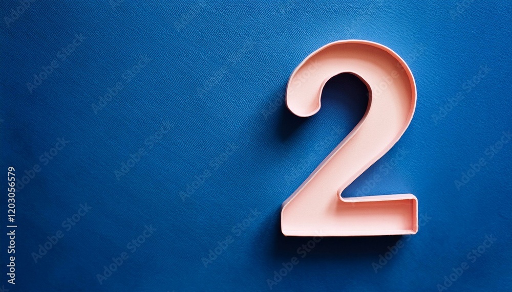 Naklejka premium Banner number 2 on blue background, copy space. Generated image