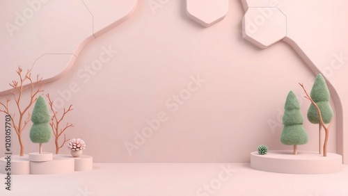 Minimalist Pink Scene with