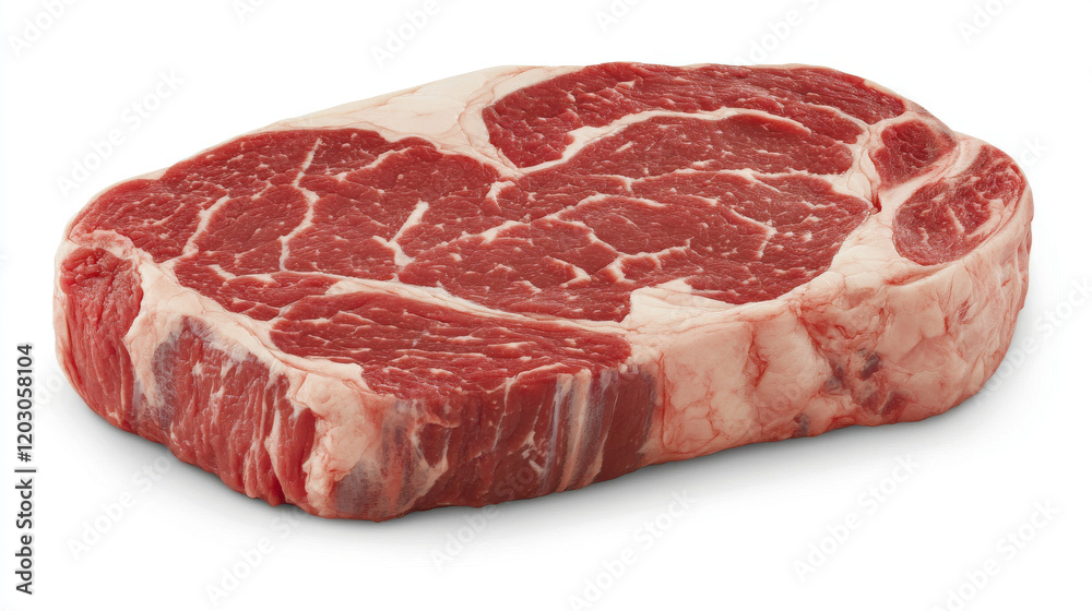 Raw Ribeye Steak, Uncooked Beef Cut, Premium Meat Raw Ribeye Steak, Uncooked Beef Cut, Premium Meat
