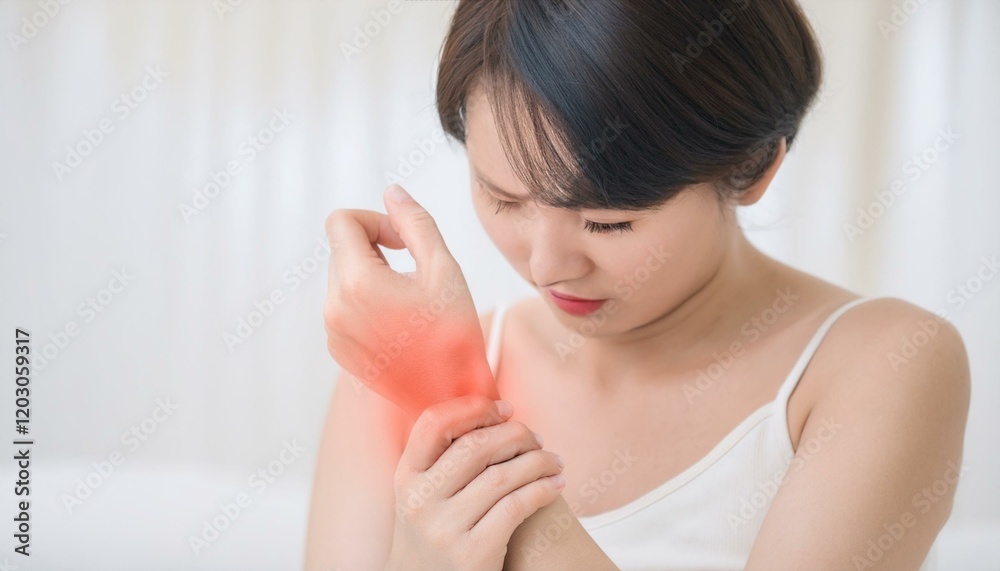 Soft-toned image showing increasing wrist joint swelling Soft-toned image showing increasing wrist joint swelling