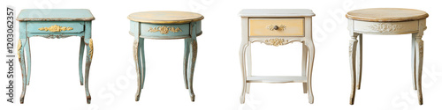 A collection of elegant and vintage inspired wooden furniture pieces including tables dressers cabinets and drawers perfect for adding a touch of classic rustic