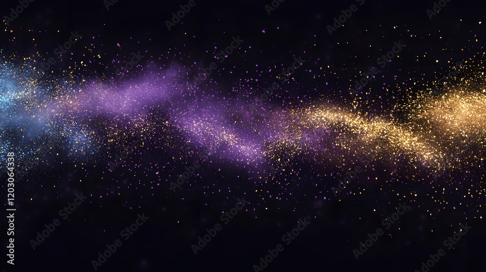 Fototapeta premium Abstract cosmic dust and glittering particles swirl