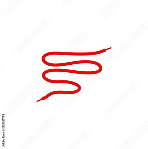 Red shoelaces icon photo