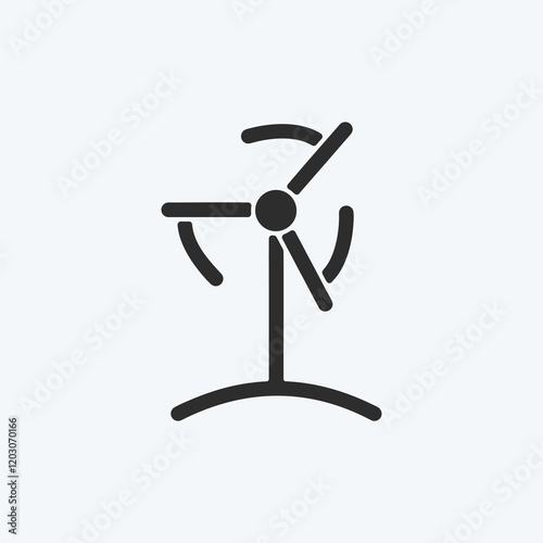 Icon Wind Turbine. suitable for education symbol. glyph style. simple design editable