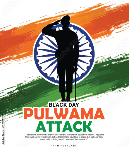 Pulwama Attack a black day in India Social Media Post Template banner
