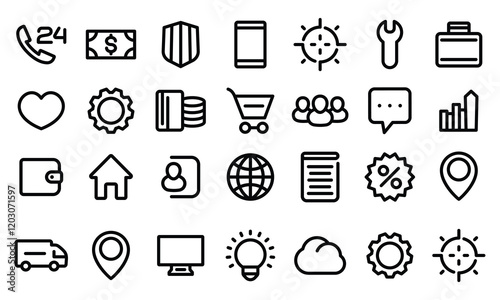 Best icon bundle isometric icons minimal abstract outline symmetrical asymmetrical modular