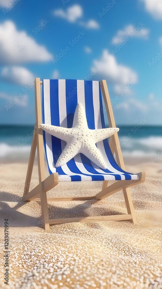 Beach Chair Starfish 3D Illustration Beach Chair Starfish 3D Illustration