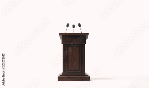 lectern with microphones on a transparent background