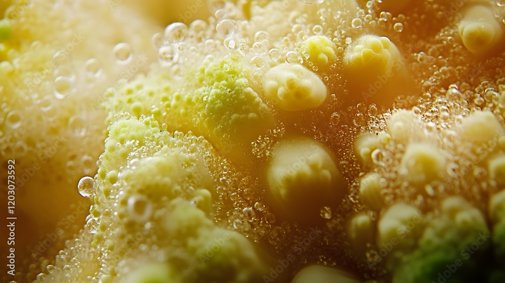 Microscopic View Of A Flower With Bubbles Microscopic View Of A Flower With Bubbles