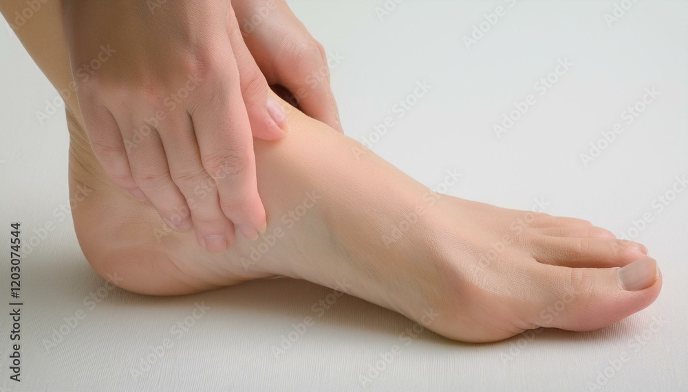 Soft-toned image showing increasing ankle joint swelling Soft-toned image showing increasing ankle joint swelling