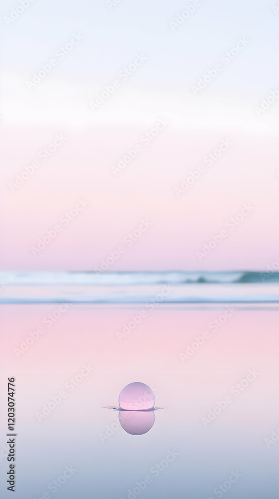 Pink Sunset Sphere Reflection Illustration Pink Sunset Sphere Reflection Illustration
