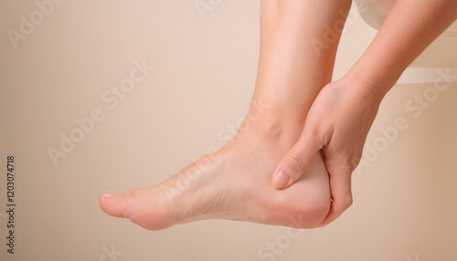 Soft-toned image showing increasing ankle joint swelling