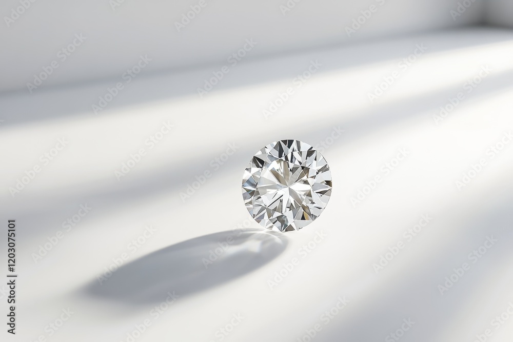 Shiny round diamond on white background Shiny round diamond on white background